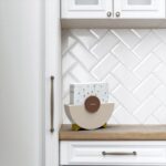 Modern napkin holder design gold and beige in kitchen 3