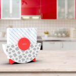 Modern napkin holder design in red kitchen