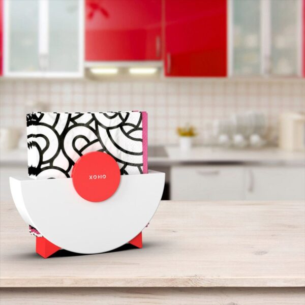 Modern napkin holder design in red kitchen 5