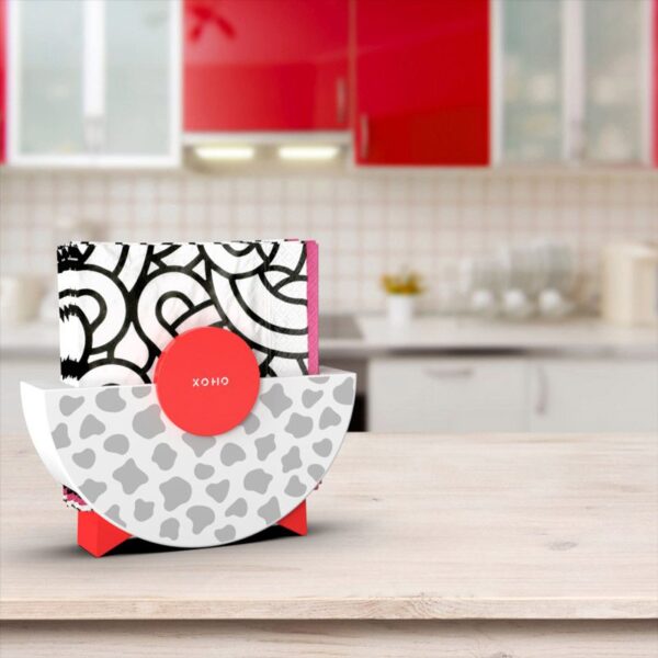 Modern napkin holder design red and white in kitchen