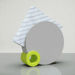 round napkin holder grey and green