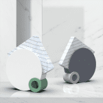 round napkin holder grey and white