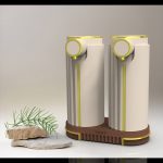 soap dispenser with tray beige