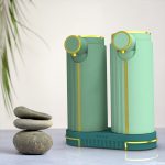 soap dispenser with tray green