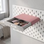 ikea skadis large shelf hidden drawer labels makeup