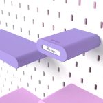 ikea skadis shelf drawer with label holder closeup