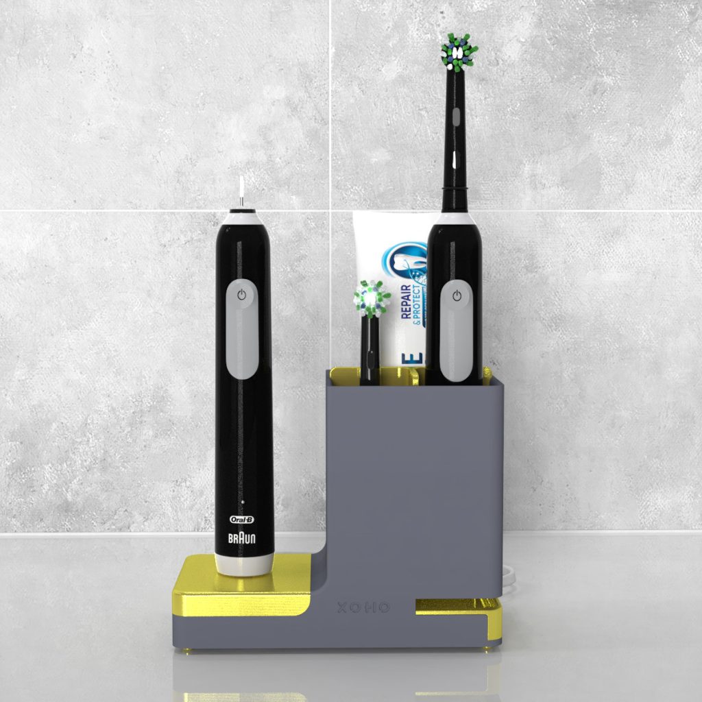 electric toothbrush holder charger grey