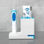 electric toothbrush holder with charger blue white
